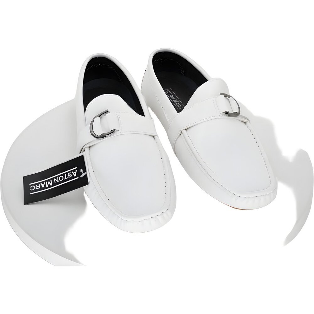 Aston Marc Men's Driving Loafers White 13 M